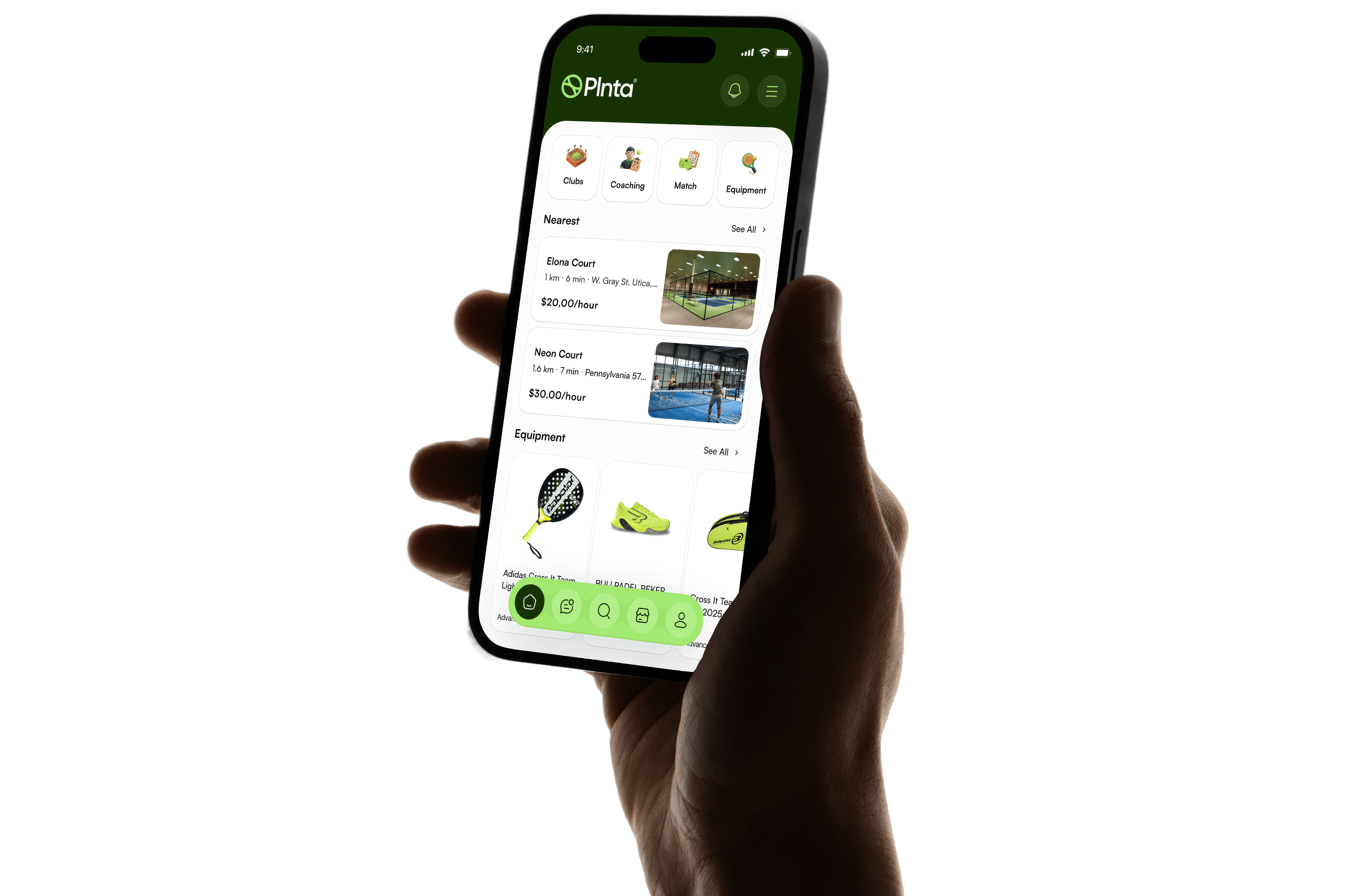 Hand holding a smartphone with the Steelman race app.